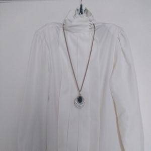 Elegant high neck white blouse